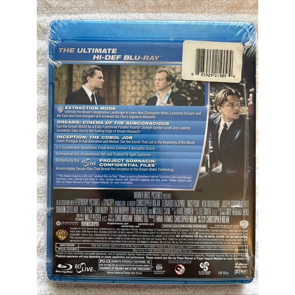 Inception (Blu-ray Disc, 2010) Leonardo DiCaprio Brand New - Picture 2 of 2